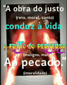 a poster that says " a obra do justo " on it