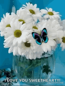 White Flowers Butterfly GIF - White Flowers Butterfly Sweetheart GIFs