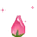 a pink flower with a heart above it .