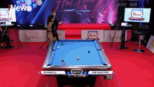 a pool table with the name silviana lu written on it