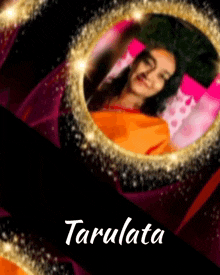 a picture of a woman in a circle with the name tarulata on the bottom