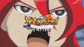 an ad for inazuma eleven summer empire shows a cartoon character
