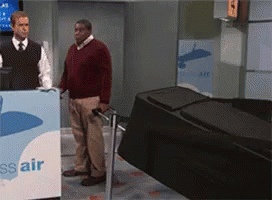 Trying To Board With Carry On GIF - Boarding Boarding Plane Snl GIFs