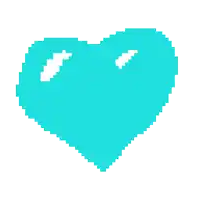 a pixel art of a blue heart with a hole in the middle on a white background