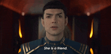 She Is A Friend Spock GIF - She Is A Friend Spock Ethan Peck GIFs