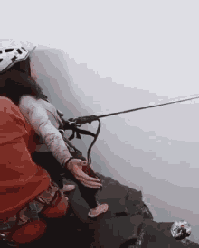 Woman Jumping In The Mountains Fog GIF - Woman Jumping In The Mountains Fog GIFs