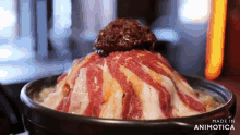 a plate of food with the words made in animatica on the bottom