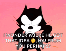 felix the cat thinking deep thought ive got it i have an idea