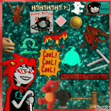 a picture of a cartoon character with the words cool cool cool