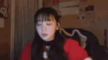 Yves Loona Vlive Listening To Music Then Widening Her Eyes Shocked Surprised Speechless Staring At Camera The Woman Was Too Stunned To Speak GIF