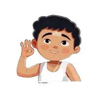 a cartoon of a boy giving an okay sign