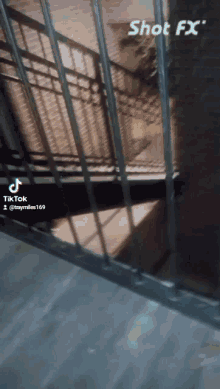 a tiktok video shows a staircase with a shot fx