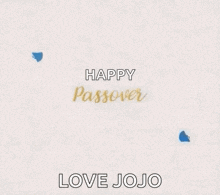 a happy passover greeting card with a blue star with flowers around it