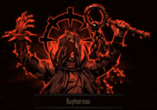 a video game character with the name rapturous on the bottom right