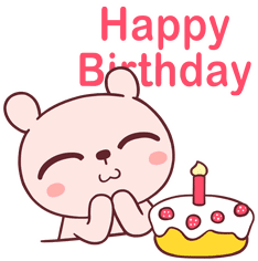 Happy Birthday Birthday Bear Sticker - Happy Birthday Birthday Bear Candle Stickers