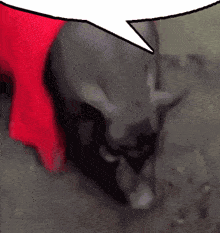 a cartoon drawing of a skull with a speech bubble behind it