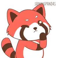 a cartoon drawing of a red panda with the words shiningpandas behind it