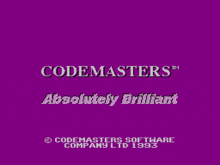 a purple background with the words codemasters absolutely brilliant