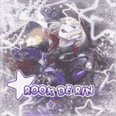 a picture of rook de rin is surrounded by stars