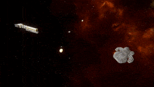 a computer generated image of a space ship flying through a wormhole