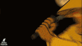 a cartoon of a monkey holding a sword with the words data haven below him