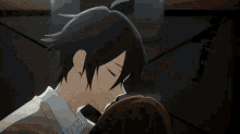a boy and a girl are looking into each other 's eyes
