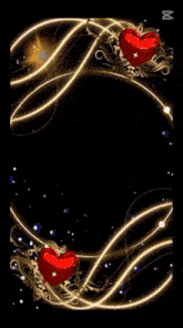 a picture of a woman is surrounded by hearts and glowing lights