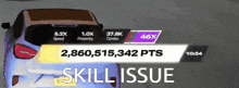 a screenshot of a video game with the words skill issue on the bottom