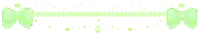 a pixel art of a green border with bows and hearts on a white background .