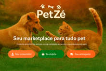 a dog and a cat are on a petze page