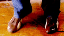 a person 's feet are shown in a blurry photo