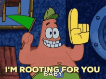 Patrick Star Good Luck GIF - Patrick Star Good Luck Im Rooting For You GIFs