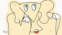 a drawing of a face with sprinkles on it and the words flipaclip at the bottom