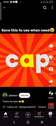 a screen shot of a app called cap