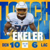 an advertisement for a football player named ekel