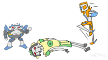 a cartoon drawing of a robot with the word imgplay on the bottom right