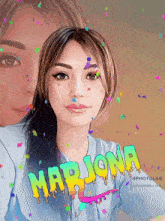 a picture of a woman with the name marjona
