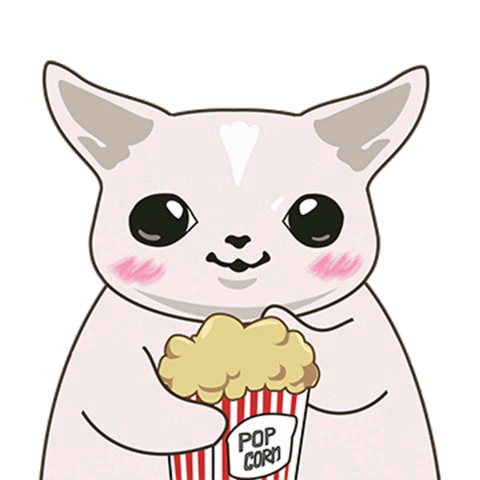 Watching Movies Popcorn Sticker - Watching Movies Popcorn Popping Corn Stickers