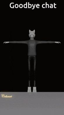 a 3d model of a wolf with the words goodbye chat on the bottom
