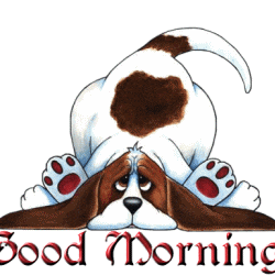 Good Morning Tail Wagging Sticker - Good Morning Tail Wagging Stickers