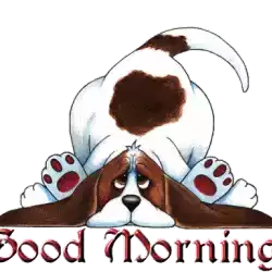Good Morning Tail Wagging Sticker - Good Morning Tail Wagging Stickers
