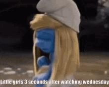 Emo Smurf Wednesday Girl GIF - Emo Smurf Wednesday Girl GIFs