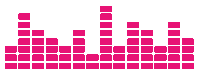 a pink equalizer on a white background with a lot of pink squares .