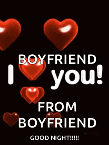 a poster that says boyfriend i love you from boyfriend good night !!!