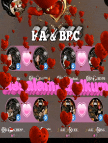 ka and bfc are surrounded by red hearts