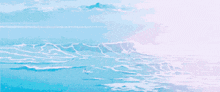 a painting of a blue ocean with waves
