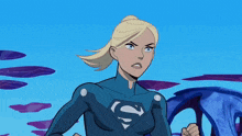 a woman in a superman costume is running