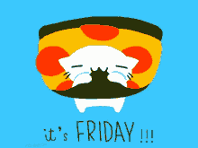 Its Friday Pizza Cat GIF