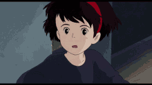 a cartoon girl with a red headband on her head