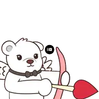 a teddy bear is holding a bow and arrow